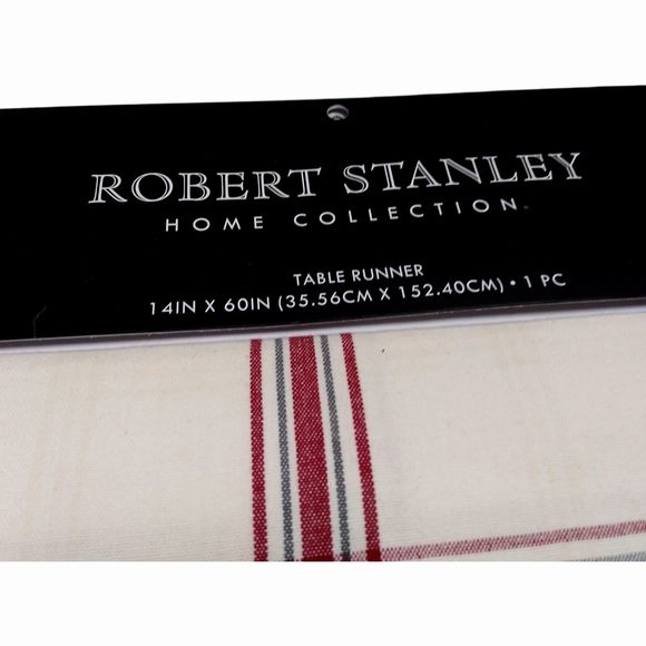 Robert Stanley Plaid Table Runner Heartland Holiday 60" x 14" Plaid New - Picture 2 of 4